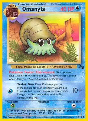 Omanyte 052/62 - Fossil Unlimited - Common Pokémon Card Fossil Pokemon Single  Squirtle Squad Card Shop.