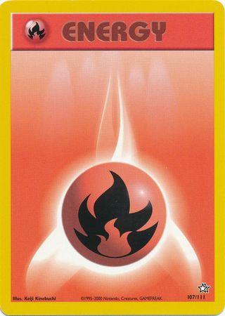 Fire Energy 107  - Unlimited Neo Genesis - Common Neo Genesis Pokemon Single  Squirtle Squad Card Shop.