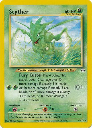 Scyther 046  - Unlimited Neo Discovery - Uncommon Neo Discovery Pokemon Single  Squirtle Squad Card Shop.