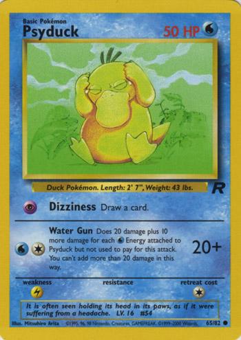 Psyduck 065  - Unlimited Team Rocket - Common Team Rocket Pokemon Single  Squirtle Squad Card Shop.