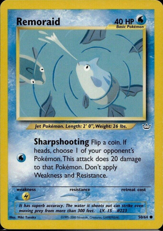 Remoraid 050  - Unlimited Neo Revelation - Common Neo Revelation Pokemon Single  Squirtle Squad Card Shop.