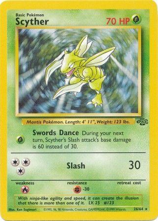 Scyther (26) (26) 026  - Unlimited Jungle - Rare Jungle Pokemon Single  Squirtle Squad Card Shop.