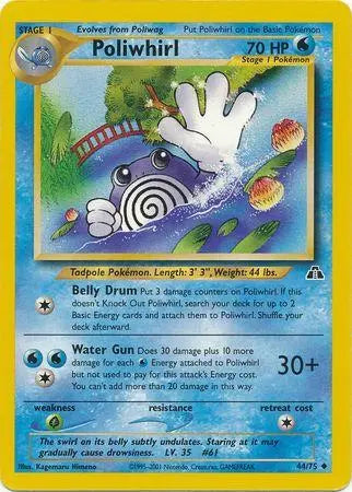 Poliwhirl 044  - Unlimited Neo Discovery - Uncommon Neo Discovery Pokemon Single  Squirtle Squad Card Shop.