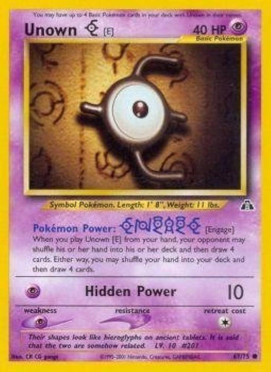Unown [E] 067  - Unlimited Neo Discovery - Common Neo Discovery Pokemon Single  Squirtle Squad Card Shop.
