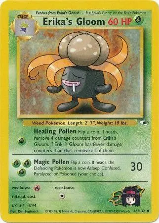 Erika's Gloom (45) (45) 045  - Unlimited Gym Heroes - Uncommon Gym Heroes Pokemon Single  Squirtle Squad Card Shop.