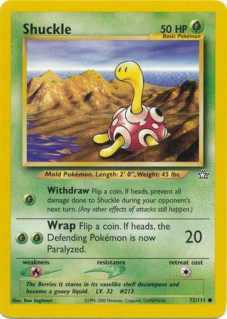 Shuckle 072  - Unlimited Neo Genesis - Common Neo Genesis Pokemon Single  Squirtle Squad Card Shop.