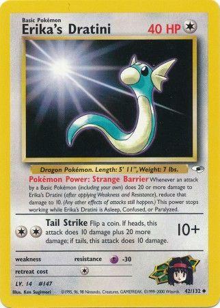 Erika's Dratini 042  - Unlimited Gym Heroes - Uncommon Gym Heroes Pokemon Single  Squirtle Squad Card Shop.