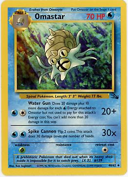 Omastar 040/62 - Fossil Unlimited - Uncommon Pokémon Card Fossil Pokemon Single  Squirtle Squad Card Shop.