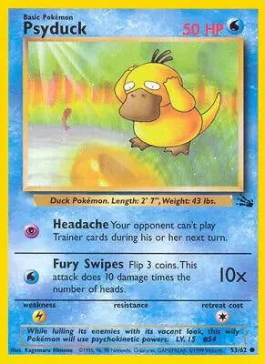Psyduck 053/62 - Fossil Unlimited - Common Pokémon Card Fossil Pokemon Single  Squirtle Squad Card Shop.
