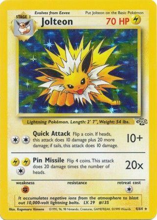 Jolteon (4) (4) 004  - Unlimited Holofoil Jungle - Holo Rare Jungle Pokemon Single  Squirtle Squad Card Shop.