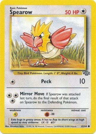 Spearow 62/64 Jungle Ulimited Pokemon Card