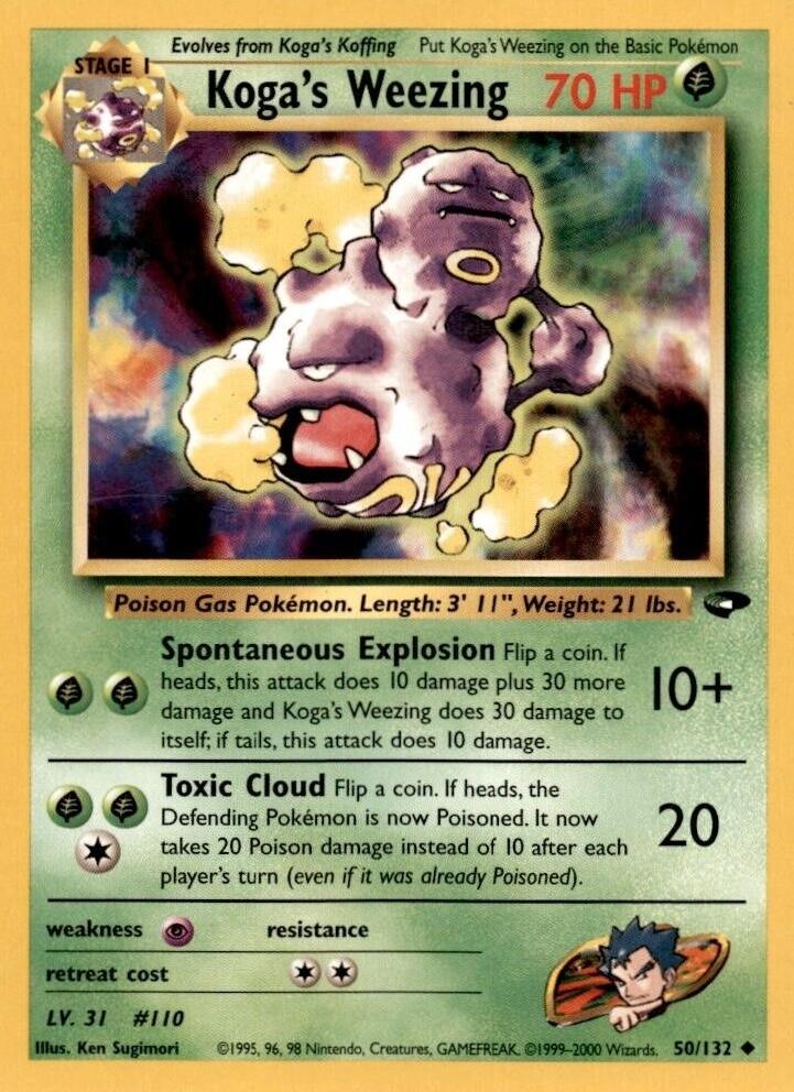 Koga's Weezing 050  - Unlimited Gym Challenge - Uncommon Gym Challenge Pokemon Single  Squirtle Squad Card Shop.