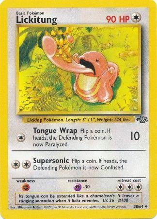 Lickitung 38/64 Jungle Ulimited Pokemon Card Jungle Pokemon Single  Squirtle Squad Card Shop.