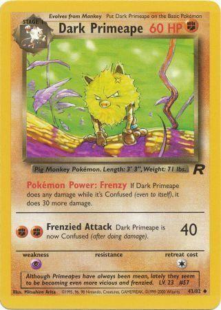 Dark Primeape 043  - Unlimited Team Rocket - Uncommon Team Rocket Pokemon Single  Squirtle Squad Card Shop.