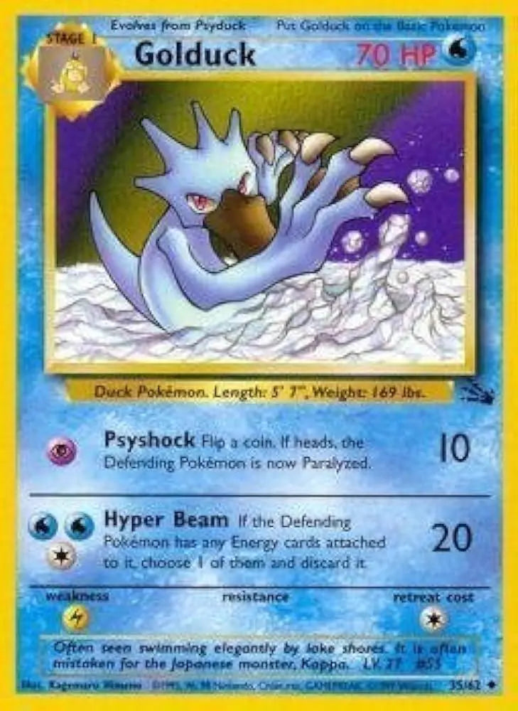 Golduck 035/62 - Fossil Unlimited - Uncommon Pokémon Card Fossil Pokemon Single  Squirtle Squad Card Shop.