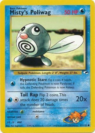Misty's Poliwag 087  - Unlimited Gym Heroes - Common Gym Heroes Pokemon Single  Squirtle Squad Card Shop.
