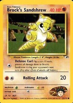 Brock's Sandshrew (71) (71) 071  - Unlimited Gym Heroes - Common Gym Heroes Pokemon Single  Squirtle Squad Card Shop.