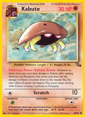 Kabuto 050  - Unlimited Fossil - Common Fossil Pokemon Single  Squirtle Squad Card Shop.