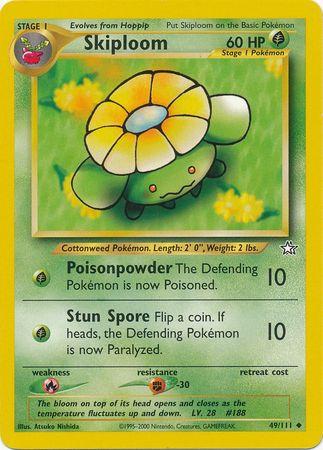 Skiploom 049  - Unlimited Neo Genesis - Uncommon Neo Genesis Pokemon Single  Squirtle Squad Card Shop.