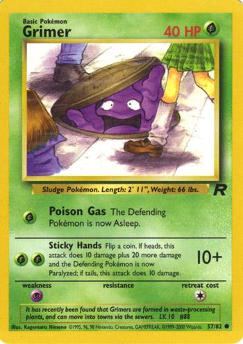 Grimer 057  - Unlimited Team Rocket - Common Team Rocket Pokemon Single  Squirtle Squad Card Shop.