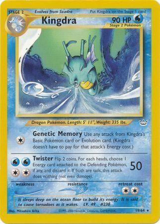 Kingdra 019  - Unlimited Neo Revelation - Rare Neo Revelation Pokemon Single  Squirtle Squad Card Shop.