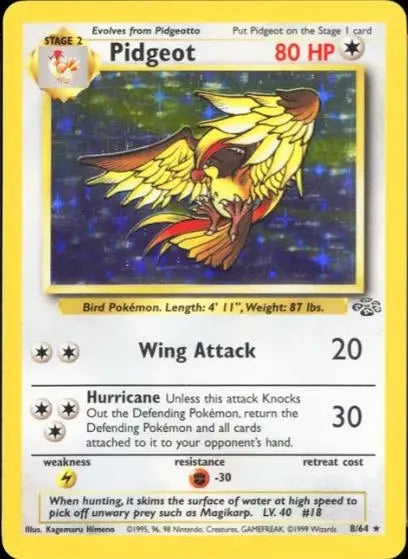 WOTC - Jungle - Pidgeot 008/64 - Unlimited Holo