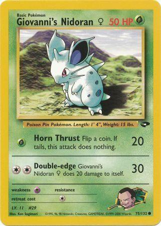 Giovanni's Nidoran F 075  - Unlimited Gym Challenge - Common Gym Challenge Pokemon Single  Squirtle Squad Card Shop.