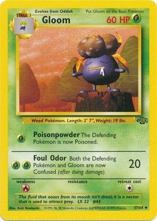 Gloom 37/64 Jungle Ulimited Pokemon Card Jungle Pokemon Single  Squirtle Squad Card Shop.