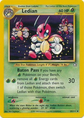 Ledian 039  - Unlimited Neo Genesis - Uncommon Neo Genesis Pokemon Single  Squirtle Squad Card Shop.