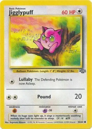 Jigglypuff 54/64 Jungle Ulimited Pokemon Card Jungle Pokemon Single  Squirtle Squad Card Shop.