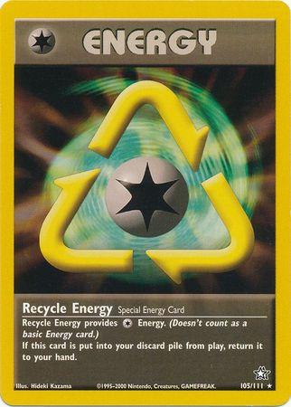 Recycle Energy 105  - Unlimited Neo Genesis - Rare Neo Genesis Pokemon Single  Squirtle Squad Card Shop.