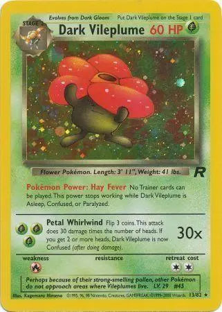 WOTC - Team Rocket - Dark Vileplume 013/82 - Unlimited Holo