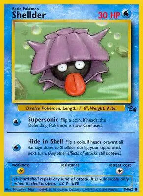 Shellder 054/62 - Fossil Unlimited - Common Pokémon Card Fossil Pokemon Single  Squirtle Squad Card Shop.