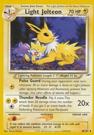 Light Jolteon 048  - Unlimited Neo Destiny - Uncommon Neo Destiny Pokemon Single  Squirtle Squad Card Shop.