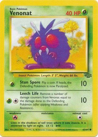 Venonat 63/64 Jungle Ulimited Pokemon Card