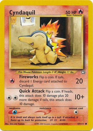 Cyndaquil (57) (57) 057  - Unlimited Neo Genesis - Common Neo Genesis Pokemon Single  Squirtle Squad Card Shop.