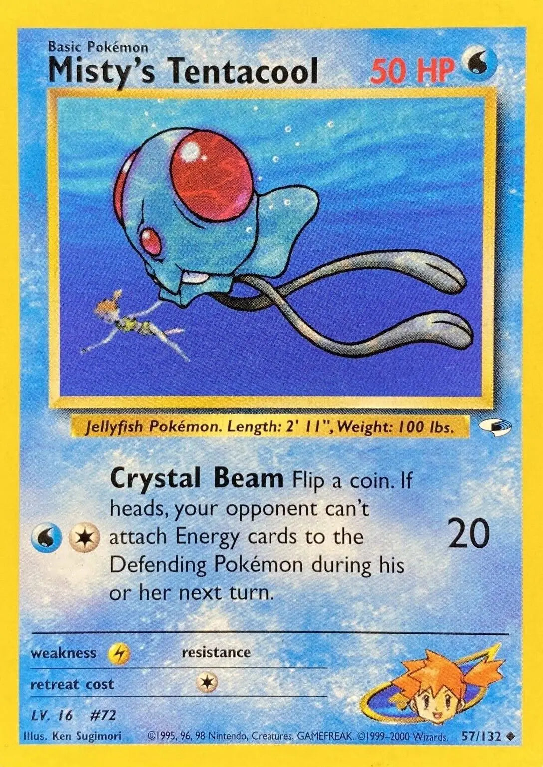 Misty's Tentacool (57) (57) 057  - Unlimited Gym Heroes - Uncommon Gym Heroes Pokemon Single  Squirtle Squad Card Shop.