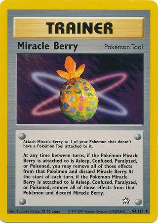 Miracle Berry 094  - Unlimited Neo Genesis - Uncommon Neo Genesis Pokemon Single  Squirtle Squad Card Shop.