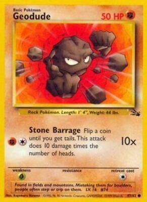 Geodude 047/62 - Fossil Unlimited - Common Pokémon Card Fossil Pokemon Single  Squirtle Squad Card Shop.