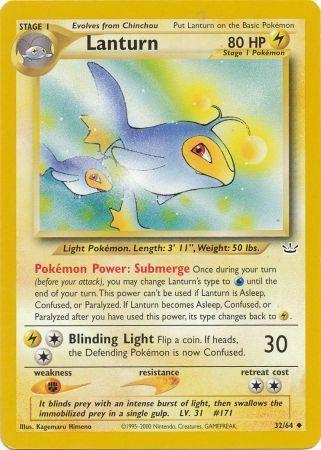 Lanturn 032  - Unlimited Neo Revelation - Uncommon Neo Revelation Pokemon Single  Squirtle Squad Card Shop.