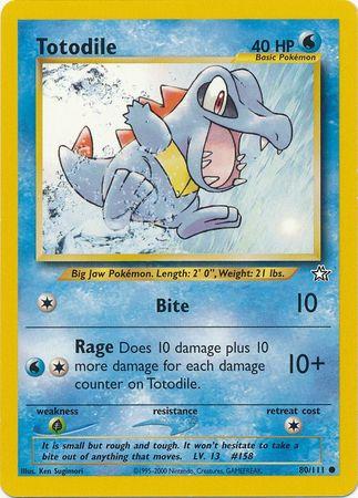 Totodile (80) (80) 080  - Unlimited Neo Genesis - Common Neo Genesis Pokemon Single  Squirtle Squad Card Shop.