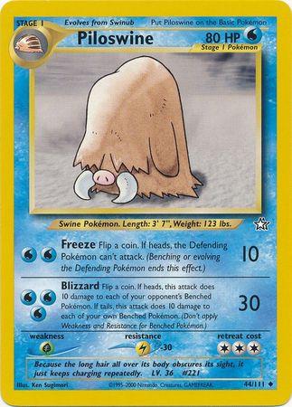 Piloswine 044  - Unlimited Neo Genesis - Uncommon Neo Genesis Pokemon Single  Squirtle Squad Card Shop.