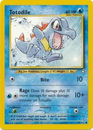 Totodile (80) (80) 080  - Unlimited Neo Genesis - Common Neo Genesis Pokemon Single  Squirtle Squad Card Shop.