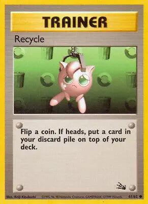 Recycle 061/62 - Fossil Unlimited - Common Pokémon Card Fossil Pokemon Single  Squirtle Squad Card Shop.