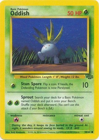 Oddish 58/64 Jungle Ulimited Pokemon Card Jungle Pokemon Single  Squirtle Squad Card Shop.