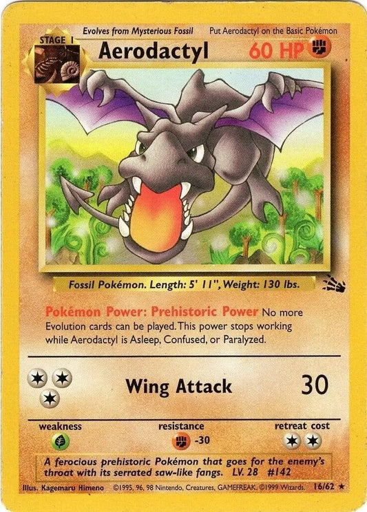 Aerodactyl (16) (16) 016  - Unlimited Fossil - Rare Fossil Pokemon Single  Squirtle Squad Card Shop.
