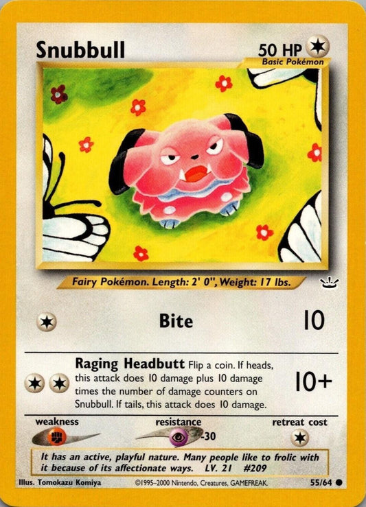 Snubbull 055  - Unlimited Neo Revelation - Common Neo Revelation Pokemon Single  Squirtle Squad Card Shop.