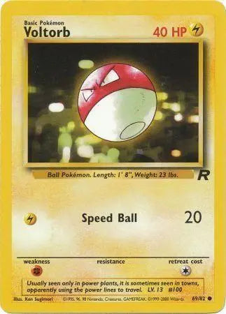 Voltorb 069  - Unlimited Team Rocket - Common Team Rocket Pokemon Single  Squirtle Squad Card Shop.