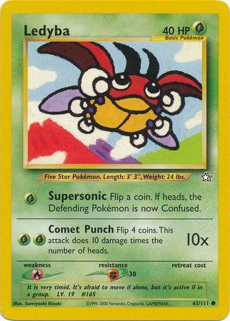 Ledyba 063  - Unlimited Neo Genesis - Common Neo Genesis Pokemon Single  Squirtle Squad Card Shop.