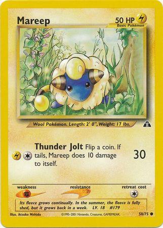 Mareep 058  - Unlimited Neo Discovery - Common Neo Discovery Pokemon Single  Squirtle Squad Card Shop.